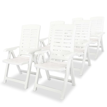 Liegende Gartenstühle 6 Einheiten aus weißem Kunststoff von vidaXL, Gartenstühle - Ref: Foro24-275068, Preis: 473,92 €, Rabat...