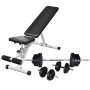 Trainingsbank mit Gewichten und Hanteln 60,5 kg von vidaXL, Gewichthebermaschinen - Ref: Foro24-275347, Preis: 242,41 €, Raba...