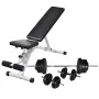 Trainingsbank mit Gewichten und Hanteln 60,5 kg von vidaXL, Gewichthebermaschinen - Ref: Foro24-275347, Preis: 267,59 €, Raba...