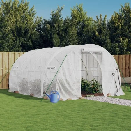 Gewächshaus mit weißer Stahlkonstruktion 12 m² 4x3x2 m von vidaXL, Gewächshäuser - Ref: Foro24-3188050, Preis: 177,99 €, Raba...