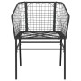 Juego de comedor jardín 5 piezas ratán sintético vidrio negro