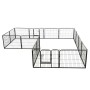 Corral para perros 16 paneles de acero 60x80 cm negro von vidaXL, Hundehütten und Zäune - Ref: Foro24-275492, Preis: 281,48 €...