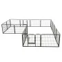 Corral para perros 16 paneles de acero 60x80 cm negro von vidaXL, Hundehütten und Zäune - Ref: Foro24-275492, Preis: 265,60 €...