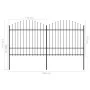 Garden fence with black steel spear points (1.5-1.75)x3.4m by vidaXL, fence panels - Ref: Foro24-277740, Price: 168,61 €, Dis...