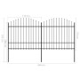 Valla de jardín con puntas de lanza acero negro (1,5-1,75)x3,4m