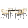 Juego de comedor jardín 5 piezas ratán sintético marrón