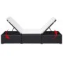 Sun loungers with cushions 2 pcs black synthetic rattan by vidaXL, Loungers - Ref: Foro24-277088, Price: 314,47 €, Discount: %
