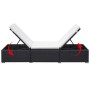 Tumbonas con cojines 2 uds ratán sintético negro de vidaXL, Tumbonas - Ref: Foro24-277088, Precio: 318,23 €, Descuento: %