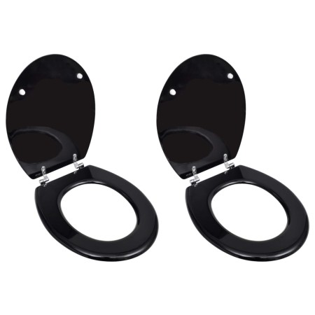 Toilet seat with lids 2 pcs MDF black by vidaXL, Toilet and bidet seats - Ref: Foro24-275908, Price: 63,84 €, Discount: %