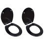 Toilet seat with lids 2 pcs MDF black by vidaXL, Toilet and bidet seats - Ref: Foro24-275908, Price: 63,84 €, Discount: %
