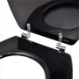 Asiento de inodoro con tapas 2 uds MDF negro de vidaXL, Asientos de inodoros y bidés - Ref: Foro24-275908, Precio: 71,60 €, D...