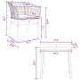 Set comedor jardín 3 pzas cojines ratán sintético vidrio negro