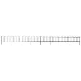 Gartenzaun mit schwarzen Stahlringspitzen 13,6 x 1 m von vidaXL, Zaunpaneele - Ref: Foro24-277663, Preis: 484,13 €, Rabatt: %