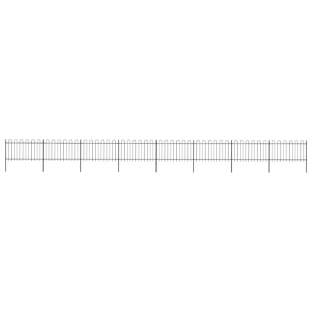 Gartenzaun mit schwarzen Stahlringspitzen 13,6 x 1 m von vidaXL, Zaunpaneele - Ref: Foro24-277663, Preis: 437,37 €, Rabatt: %