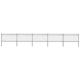 Gartenzaun mit schwarzen Stahlringspitzen 8,5x1 m von vidaXL, Zaunpaneele - Ref: Foro24-277660, Preis: 311,66 €, Rabatt: %