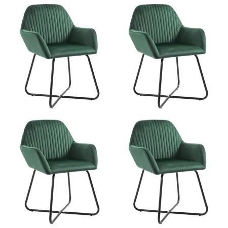 Sillas de comedor 4 unidades de terciopelo verde de vidaXL, Sillas de comedor - Ref: Foro24-277007, Precio: 411,12 €, Descuen...