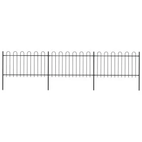 Valla de jardín con puntas de aro acero negro 5,1x1 m by vidaXL, fence panels - Ref: Foro24-277658, Price: 187,42 €, Discount: %