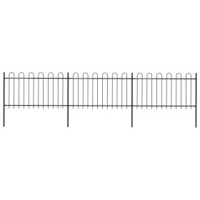 Valla de jardín con puntas de aro acero negro 5,1x1 m by vidaXL, fence panels - Ref: Foro24-277658, Price: 186,67 €, Discount: %