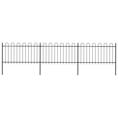 Valla de jardín con puntas de aro acero negro 5,1x1 m by vidaXL, fence panels - Ref: Foro24-277658, Price: 186,67 €, Discount: %