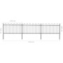 Valla de jardín con puntas de aro acero negro 5,1x1 m by vidaXL, fence panels - Ref: Foro24-277658, Price: 186,67 €, Discount: %