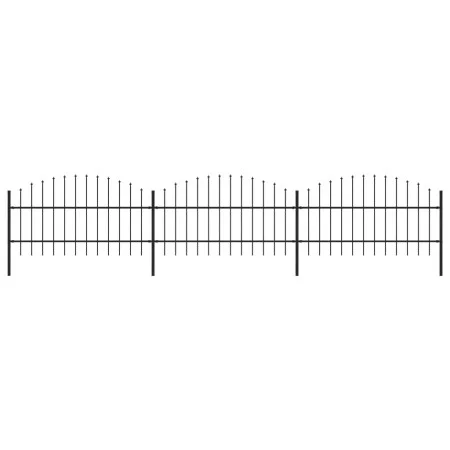 Garden fence with black steel spearheads (0.75-1)x5.1 m by vidaXL, fence panels - Ref: Foro24-277714, Price: 158,44 €, Discou...
