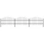 Garden fence with black steel spearheads (0.75-1)x5.1 m by vidaXL, fence panels - Ref: Foro24-277714, Price: 158,44 €, Discou...