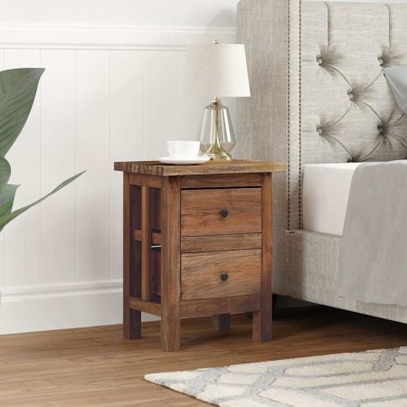 Mesita de noche de madera maciza de caoba 40x30x51 cm