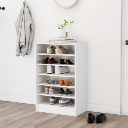 White plywood shoe cabinet 60x35x92 cm by vidaXL, Shoe racks and shoe organizers - Ref: Foro24-808945, Price: 64,01 €, Discou...