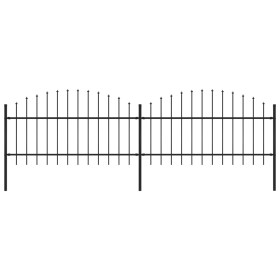 Garden fence with black steel spearheads (1-1.25)x3.4 m by vidaXL, fence panels - Ref: Foro24-277722, Price: 149,48 €, Discou...