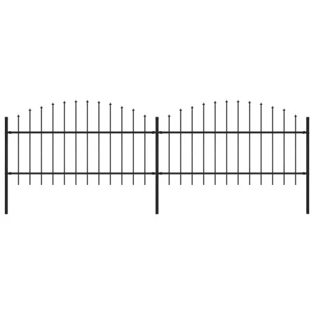 Garden fence with black steel spearheads (1-1.25)x3.4 m by vidaXL, fence panels - Ref: Foro24-277722, Price: 159,10 €, Discou...