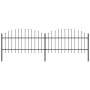 Gartenzaun mit Speerspitzen aus schwarzem Stahl (1-1,25)x3,4 m von vidaXL, Zaunpaneele - Ref: Foro24-277722, Preis: 148,91 €,...
