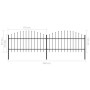 Gartenzaun mit Speerspitzen aus schwarzem Stahl (1-1,25)x3,4 m von vidaXL, Zaunpaneele - Ref: Foro24-277722, Preis: 148,91 €,...