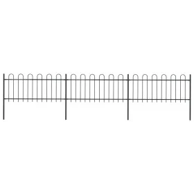 Gartenzaun mit schwarzen Stahlringspitzen 5,1 x 0,8 m von vidaXL, Zaunpaneele - Ref: Foro24-277649, Preis: 197,41 €, Rabatt: %