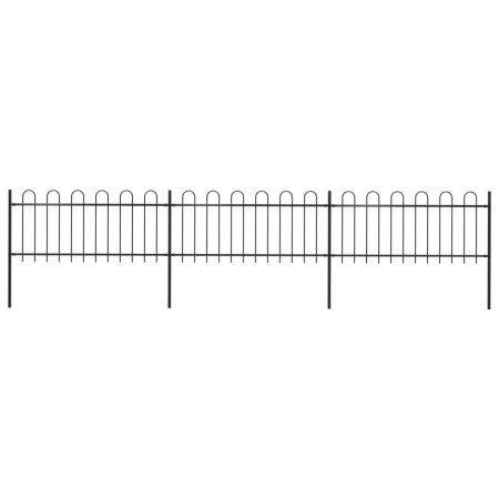 Garden fence with black steel hoop tips 5.1x0.8 m by vidaXL, fence panels - Ref: Foro24-277649, Price: 202,97 €, Discount: %