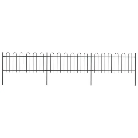 Gartenzaun mit schwarzen Stahlringspitzen 5,1 x 0,8 m von vidaXL, Zaunpaneele - Ref: Foro24-277649, Preis: 197,41 €, Rabatt: %