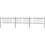 Garden fence with black steel hoop tips 5.1x0.8 m by vidaXL, fence panels - Ref: Foro24-277649, Price: 202,97 €, Discount: %