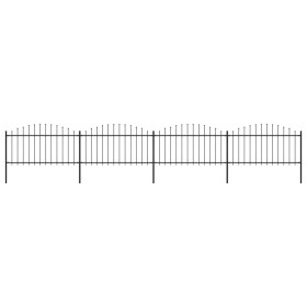 Gartenzaun mit Speerspitzen aus schwarzem Stahl (1,25–1,5) x 6,8 m von vidaXL, Zaunpaneele - Ref: Foro24-277733, Preis: 275,4...