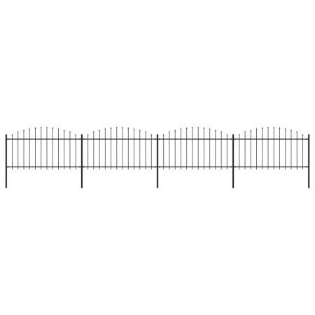 Garden fence with black steel spearheads (1.25-1.5)x6.8m by vidaXL, fence panels - Ref: Foro24-277733, Price: 275,29 €, Disco...