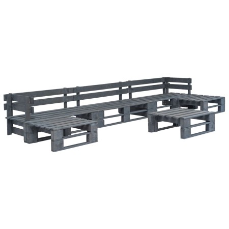 6-piece gray wood pallet garden furniture set by vidaXL, Garden sets - Ref: Foro24-276320, Price: 338,47 €, Discount: %