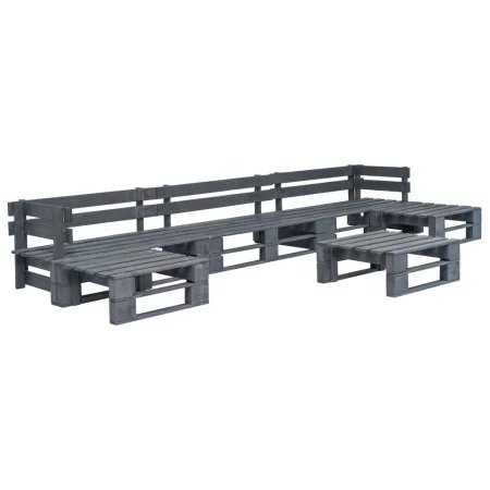 6-piece gray wood pallet garden furniture set by vidaXL, Garden sets - Ref: Foro24-276320, Price: 351,02 €, Discount: %