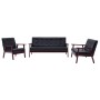 3-teilige Sofagarnitur aus schwarzem Kunstleder von vidaXL, Sofas - Ref: Foro24-278398, Preis: 533,02 €, Rabatt: %
