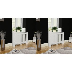 Cubiertas para radiador 2 unidades MDF blanco 112 cm de vidaXL, Accesorios para radiadores de calefacción - Ref: Foro24-27600...
