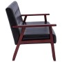 3-teilige Sofagarnitur aus schwarzem Kunstleder von vidaXL, Sofas - Ref: Foro24-278398, Preis: 533,02 €, Rabatt: %