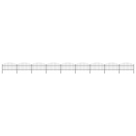Gartenzaun mit Speerspitzen aus schwarzem Stahl (1-1,25) x 15,3 m von vidaXL, Zaunpaneele - Ref: Foro24-277729, Preis: 680,36...