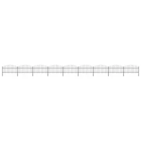 Gartenzaun mit Speerspitzen aus schwarzem Stahl (1-1,25) x 15,3 m von vidaXL, Zaunpaneele - Ref: Foro24-277729, Preis: 726,07...