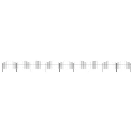 Garden fence with black steel spearheads (1-1.25)x15.3 m by vidaXL, fence panels - Ref: Foro24-277729, Price: 727,33 €, Disco...