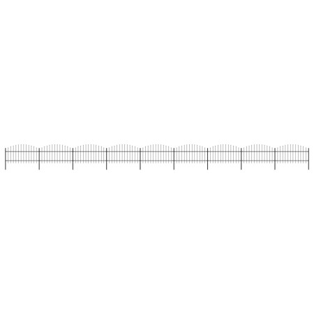 Gartenzaun mit Speerspitzen aus schwarzem Stahl (1-1,25) x 15,3 m von vidaXL, Zaunpaneele - Ref: Foro24-277729, Preis: 680,36...