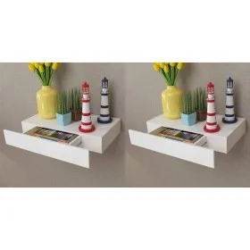 Schwebende Wandregale mit Schubladen 2 Stück weiß 48 cm von vidaXL, Regale und Regale - Ref: Foro24-276001, Preis: 80,67 €, R...
