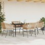 Juego de comedor jardín 5 piezas cojines ratán sintético marrón