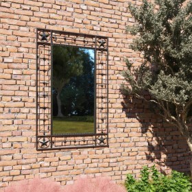 Espejo de pared de jardín rectangular 50x80 cm negro